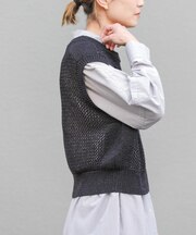 FORK&SPOON ペーパーメッシュニットベスト