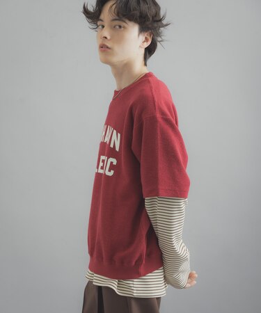 カレッジスウェットショートスリーブTシャツ