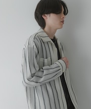 ダブルポケットオープンカラーレースシャツ