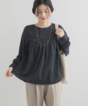 ドットギャザーブラウス