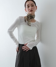 Uネックピスネームシアートップ