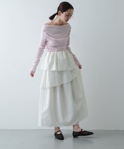 タックボリュームティアードスカート