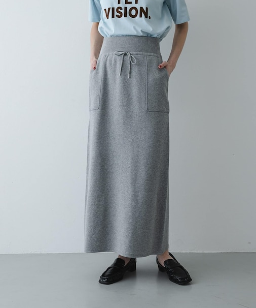 『洗濯可』スウェットライクニットスカート