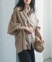 コットンボイルギャザーブラウス