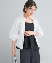 フロントジップフリルブラウス