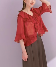 シアーフリルブラウス