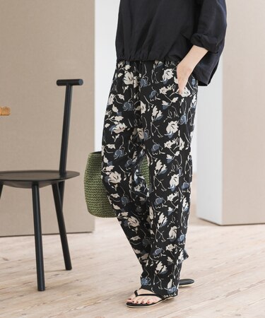 『WEB限定』リネンリヨセルプリントイージーパンツ