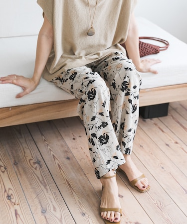 『WEB限定』リネンリヨセルプリントイージーパンツ