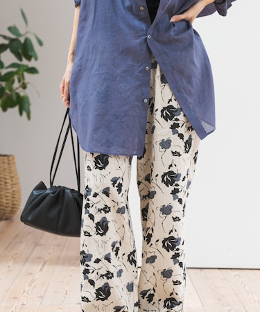 『WEB限定』リネンリヨセルプリントイージーパンツ