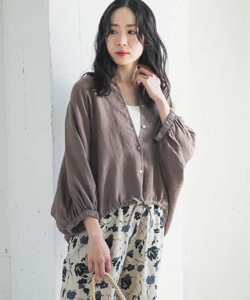 リネンドロストドルマンブラウス