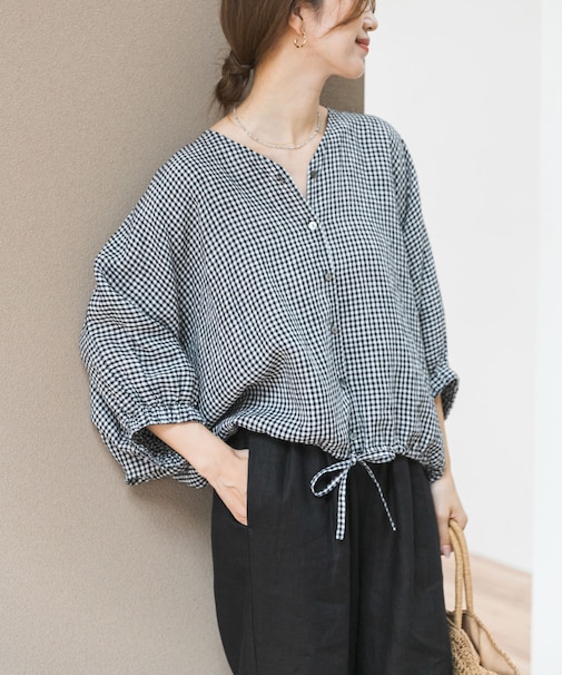 リネンドロストドルマンブラウス