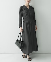 ウエストシャーリングドットワンピース