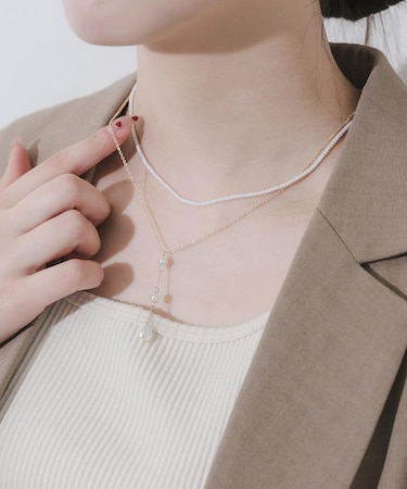 パールビーズ2セットネックレス