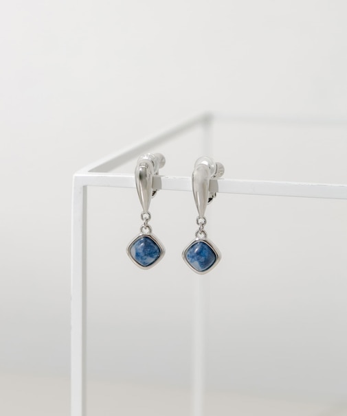 マーブルスクエアスウィングイヤリング