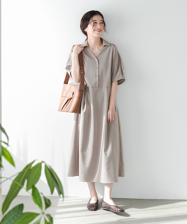 『UR TECH』完声／涼ドルマン半袖ワンピース