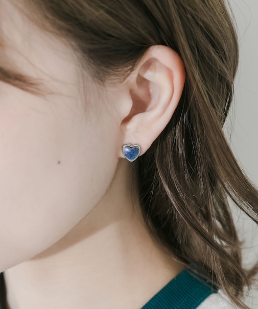 マーブルハートピアス