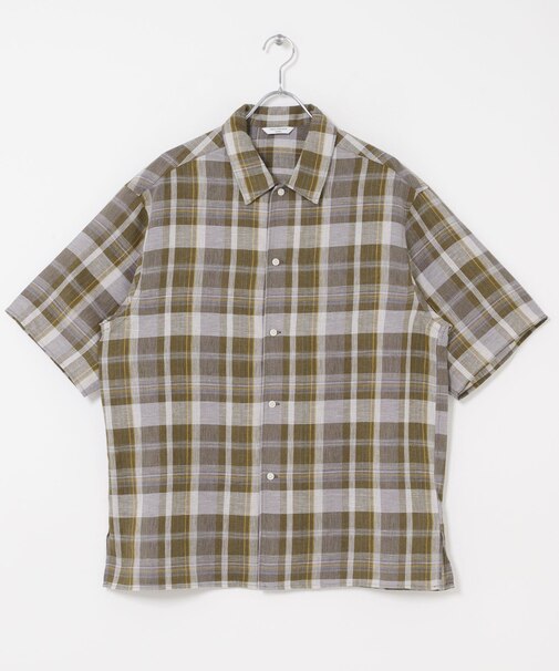 カバーリングリネン キャンプカラーシャツ