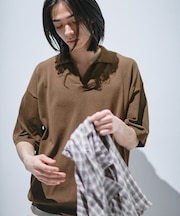 『UR TECH』サマシェア スキッパーニット