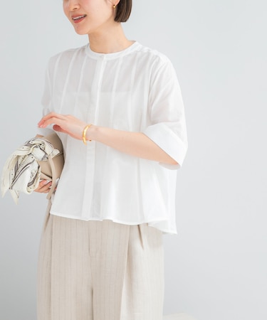 『WEB限定』コットンボイルフレアシャツ