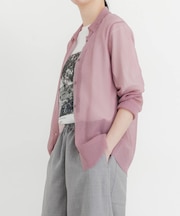 シースルーリブニットカーディガン