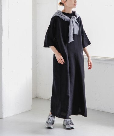 『一部WEB限定カラー』FORK&SPOON　リネン混プルオーバーワンピース