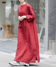『一部WEB限定カラー』FORK&SPOON　リネン混プルオーバーワンピース