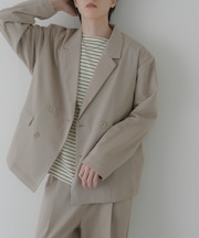 『イージーケア／速乾』リネンライクダブルテーラードジャケット