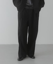 『イージーケア／速乾』リネンライクタックワイドスラックス