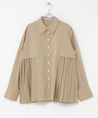 ELENDEEK　PLEATS LAYERED SHIRTS