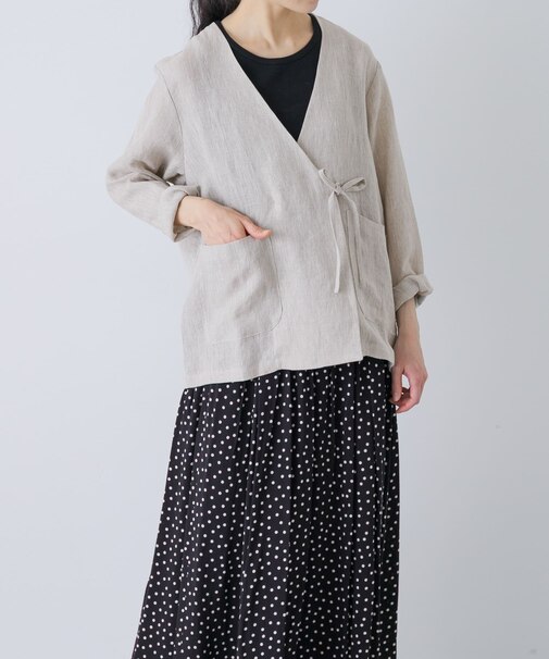 リネンカシュクールカーディガンジャケット