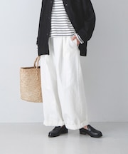 ホワイトデニムワイドパンツ