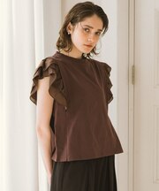 フリルフレンチタックスリーブプルオーバー