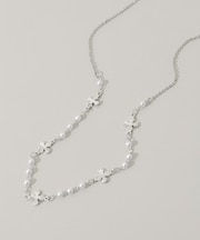 フラワーモチーフパールネックレス