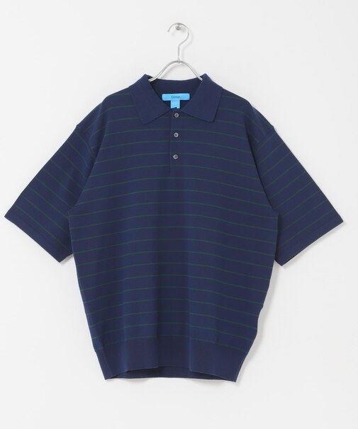 FORK&SPOON　ボーダーショートスリーブニットポロ