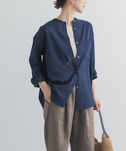 『UR TECH』バンドカラーシャツ