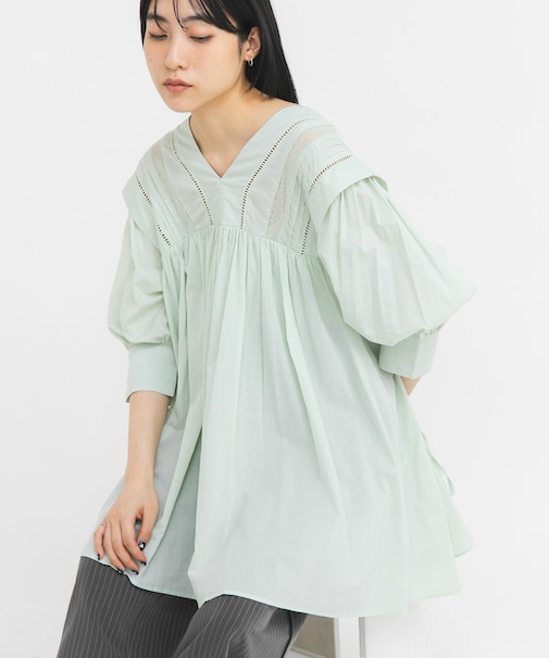 2WAYレースドッキングミニワンピース