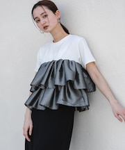 シャイニーフリルドッキングカットトップ