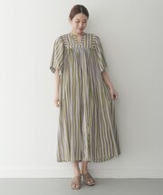 sara mallika　ウェーブストライププリントドレス
