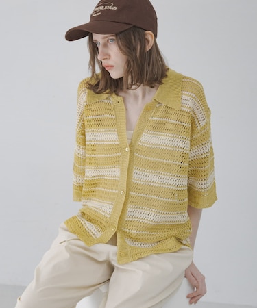 メッシュニットオーバーシャツ