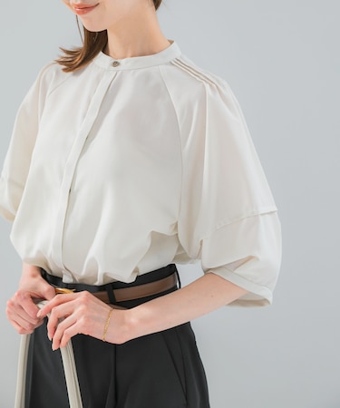 『WEB／一部店舗限定』UVカットウォッシャブルリネン混シャツ ブラウス