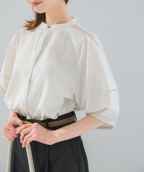 『WEB／一部店舗限定』UVカットウォッシャブルリネン混シャツ ブラウス