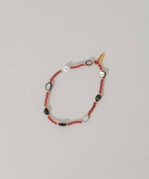 ステンレスストーンカラービーズブレスレット