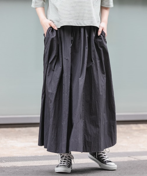 FORK&SPOON　ナイロンギャザースカート