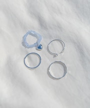 チャームビーズ4セットリング