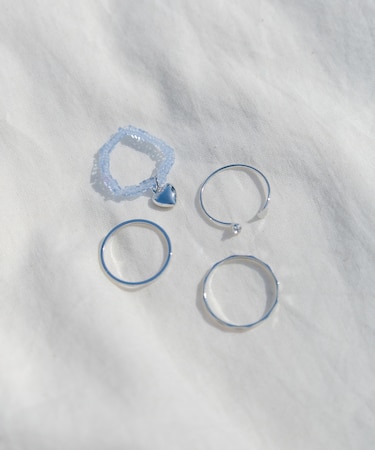 チャームビーズ4セットリング