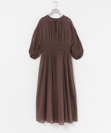 コットンボイルシャーリングワンピース