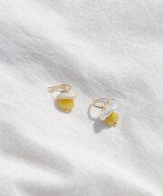 モチーフパールドロップフープピアス