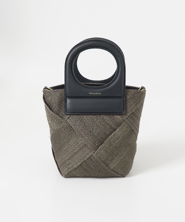 VIOLAd’ORO　レザーハンドルアバカメッシュバッグ