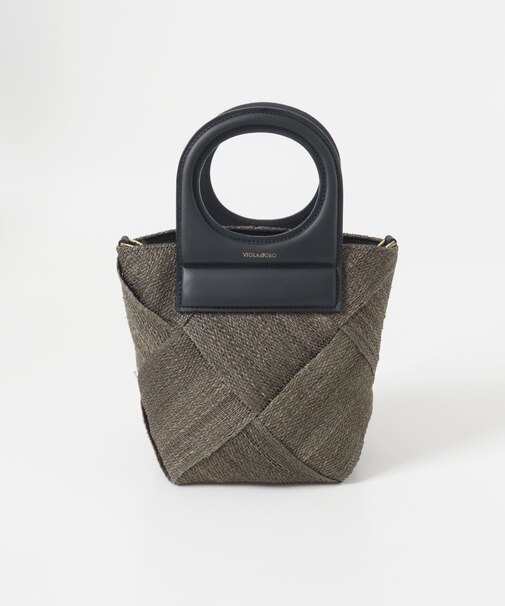 VIOLAd’ORO　レザーハンドルアバカメッシュバッグ