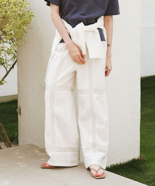 BORDER KNIT RELAX パンツ|スライの通販|&mall(アンドモール)三井 BORDER KNIT RELAX パンツ|スライの通販|&mall(アンドモール)三井